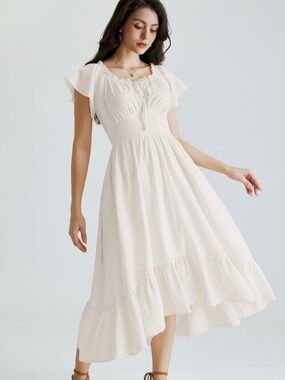 Scarlet Darkness Renaissance Dress for Women Off White L